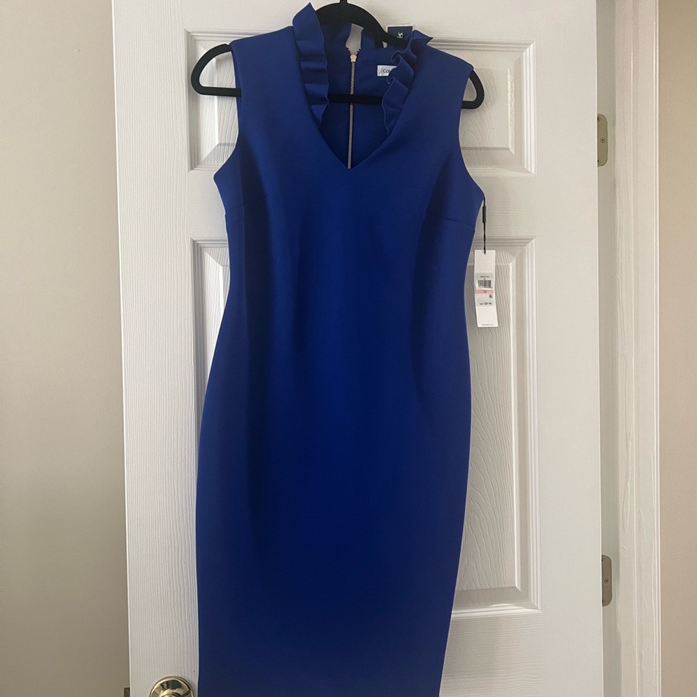 Elegant Blue Sleeveless Dress